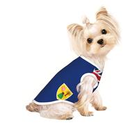 S Pet Breathable Sleeveless T-Shirt for Cats & Dogs - Lightweight Flag of the Turks and Caicos Islands Print Tank Top with Stretchy