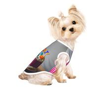 S Pet Breathable Sleeveless T-Shirt - Happy Birthday Cake Print Stretchy Vest, Lightweight Tank Top for Small to Medium Pets