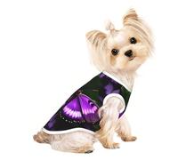 S Pet Breathable Sleeveless T-Shirt - Soft Beautiful purple butterfly Print Stretchy Vest for Dogs & Cats, Lightweight Tank Top