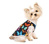 S Pet Breathable Sleeveless T-Shirt - Soft Colorful Butterfly Print Stretchy Vest for Small Medium Dogs & Cats