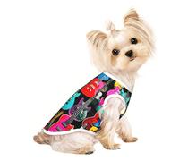 S Pet Breathable Sleeveless T-Shirt - Soft Colorful Guitars Print Stretchy Vest for Dogs & Cats, Lightweight Tank Top
