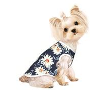 S Pet Breathable Sleeveless T-Shirt - Soft Daisy Print Stretchy Vest for Dogs & Cats, Lightweight Tank Top