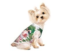 S Pet Breathable Sleeveless T-Shirt - Soft Flamingos and Pineapples Print Stretchy Vest for Small Medium Dogs & Cats
