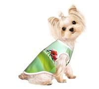 S Pet Breathable Sleeveless T-Shirt - Soft Funny Ladybug Print Stretchy Vest for Small Medium Dogs & Cats