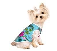 S Pet Breathable Sleeveless T-Shirt - Soft Hello Hawaii Print Stretchy Vest for Dogs & Cats, Lightweight Tank Top