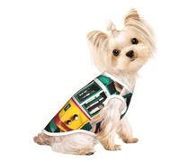 S Pet Breathable Sleeveless T-Shirt - Soft lisbon tram pattern Print Stretchy Vest for Small Medium Dogs & Cats