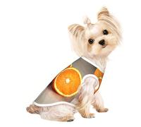 S Pet Breathable Sleeveless T-Shirt - Soft Orange Fruit Print Stretchy Vest for Dogs & Cats, Lightweight Tank Top