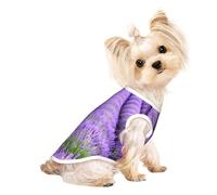 S Pet Breathable Sleeveless T-Shirt - Soft Romantic Lavender Print Stretchy Vest for Small Medium Dogs & Cats