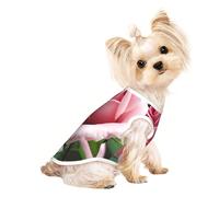 S Pet Breathable Sleeveless T-Shirt - Soft Rose Blossom Print Stretchy Vest for Small Medium Dogs & Cats