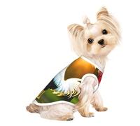 S Pet Breathable Sleeveless T-Shirt - Soft Shine Rooster Print Stretchy Vest for Small Medium Dogs & Cats