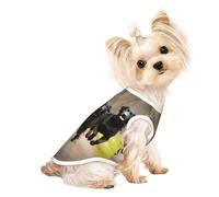 S Pet Breathable Sleeveless T-Shirt - Soft Trotting Flat Coated Retrievers Paw Print Stretchy Vest for Small Medium Dogs & Cats