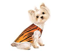 S Pet Breathable Sleeveless T-Shirt - Tiger Stripe Print Stretchy Vest, Lightweight Tank Top for Small to Medium Pets