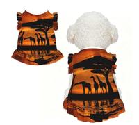 S Pet Dog Breathable Africa Giraffe Majestic Tree Print Sleeveless T-Shirt