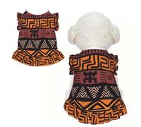 S Pet Dog Breathable African Mud Cloth Tribal Print Sleeveless T-Shirt