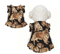 S Pet Dog Breathable Golden Retrievers Print Sleeveless T-Shirt