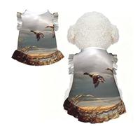 S Pet Dog Breathable Hunting Flying Wild Ducks Print Sleeveless T-Shirt