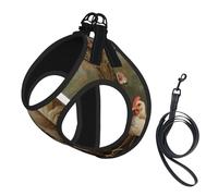S Pet Leash Vest Dog Harness â€“ Small Sized A Brood of Chickens Print Leash Set with Buckle, Canine Companion Outdoor dog walking