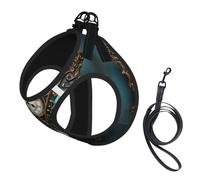 S Pet Leash Vest Dog Harness â€“ Small Sized Clock Butterfly Print Leash Set with Buckle, Canine Companion Outdoor dog walking