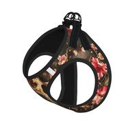 S Pet Leash Vest Dog Harness â€“ Small Sized Floral Skull Print Leash Set with Buckle, Canine Companion Outdoor dog walking