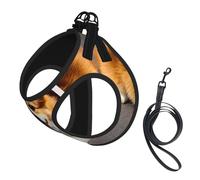 S Pet Leash Vest Dog Harness â€“ Small Sized Funny Corgi Butt Brown Print Leash Set with Buckle, Canine Companion Outdoor dog walking