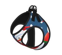 S Pet Leash Vest Dog Harness â€“ Small Sized Santa Claus and Snowman Print Leash Set with Buckle, Canine Companion Outdoor dog walking