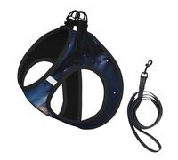 S Pet Leash Vest Dog Harness – Small Sized Universe Milky Way Galaxy Print Leash Set with Buckle, Canine Companion Outdoor dog walking