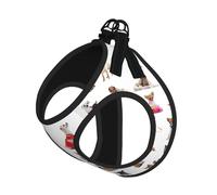 S Pet Leash Vest & Dog Harness - Small Sized Cute Chihuahua Pug Pattern Print Leash Set with Buckle, Canine Companion Outdoor Travel
