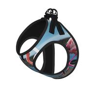 S Pet Leash Vest & Dog Harness - Small Sized flamingos on the beach Print Leash Set with Buckle, Canine Companion Outdoor Travel