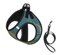 S Pet Leash Vest Dog Harness - Small Sized, Golden Octopus Print Adjustable for Outdoor Travel and Walking