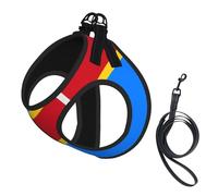 S Pet Leash Vest Dog Harness - Small Sized Leash Set, Flag of the Congo Print Puppy Breathable Mesh for Canine Companions