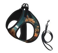 S Pet Leash Vest Dog Harness - Small Sized Leash Set, Seal pup in water Print Puppy Breathable Mesh for Canine Companions