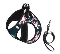 S Pet Leash Vest & Dog Harness - Small Sized Merry Christmas Print Leash Set with Buckle, Canine Companion Outdoor Travel