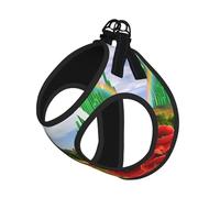 S Pet Leash Vest Dog Harness - Small Sized, Poppies Field Yellow Brick Road Print Adjustable for Outdoor Travel and Walking