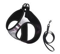 S Pet Leash Vest & Dog Harness - Small Sized Purple and Wirte Dragons Print Leash Set, Reflective, Adjustable for Cats & Dogs