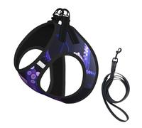 S Pet Leash Vest Dog Harness - Small Sized, Purple Octopus Print Adjustable for Outdoor Travel and Walking