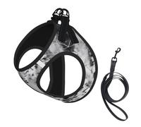 S Pet Leash Vest Dog Harness - Small Sized, Snow Leopard Print Adjustable for Outdoor Travel and Walking