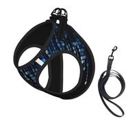 S Pet Leash Vest Dog Harness - Small Sized, the Blue Binary Print Adjustable for Outdoor Travel and Walking