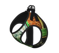 S Pet Leash Vest Dog Harness - Small Sized, Tractor Theme Print Adjustable for Outdoor Travel and Walking