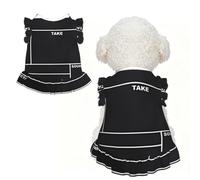 S Pet Sleeveless Classic Movie Clapboard Black Print T-Shirt Skirt Clothes