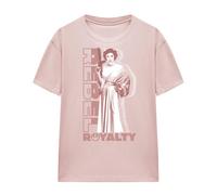(S, Powder Rose) Star Wars Womens/Ladies Rebel Royalty Princess Leia T-Shirt