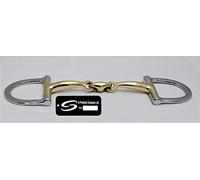 S-Products EQUESTRIAN D-RING CURVED MOUTHPIECE DOUBLE JOINTED LOZENGE HORSE SNAFFLE BIT (6.0")