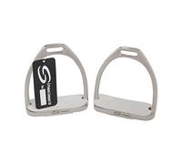 S-Products EQUESTRIAN IRONS FILLIS DRESSAGE STIRRUPS WITH WHITE TREADS RRP £30 (4.5")