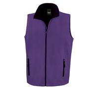 (S, Purple/Black) Result Mens Printable Softshell Body Warmer