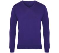 Premier Men's V-Neck Knitted Sweater in Purple | Size: Small Premier Purple S
