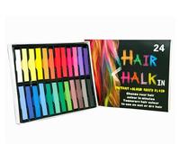 S&Q Temporary Hair Chalk Colouring Kit, 24 Colours, DIY Rainbow Hair Dye for Kids and Adults.
