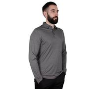 (S, Quiet Shade Heather) Callaway Golf Mens Long Sleeve ATY Swing Tech Opti-Dri Polo Shirt