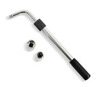 S&R 3-Piece Telescopic Wheel Nut Wrench Set - 1/2" Extendable 385-505mm with Double-Sided Sockets 17mm/19mm & 21mm/23mm - Chrome-Plated, Durable, Includes Wheel Trim Removal Lever