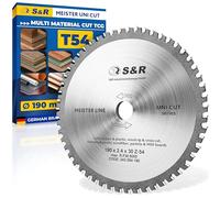 S&R Circular Saw Blade 190 mm x 30 mm - 54T HLTCG Teeth - Multi-Material Saw Blade for Wood with Nails, Plastic, Non-Ferrous Metals, Concrete - Professional Precision Cutting