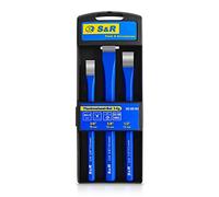 S&R Cold Chisel Set - 3-Piece Flat Chisel Set | Heavy-Duty Chromium Vanadium Steel | Professional Grade for Metal & Masonry