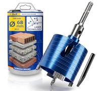 S&R Diamond Core Drill Bit Set 68 mm (2.7 in), SDS-Plus, Concrete, Brick | Diamond core drill bit with centre drill 8x120 mm, SDS-Plus adapter M16, dry drilling in reinforced concrete and masonry